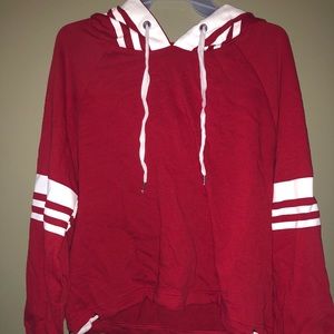 Cropped red sweatshirt